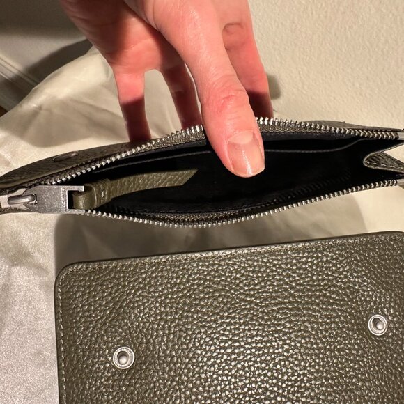 AllSaints Pebbled Leather Wallet – Olive Green - Picture 7 of 8